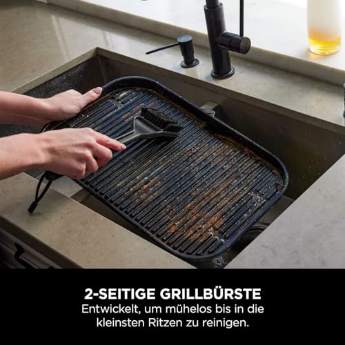 Ninja Woodfire Grill-Reinigungsbürste, mit abgewinkelten Drahtborsten & Aufhängeöse, offizielles Zubehör, kompatibel mit dem Ninja Woodfire BBQ Grill OG701/OG850/OG901, Schwarz XSKOGXLCNBSEU