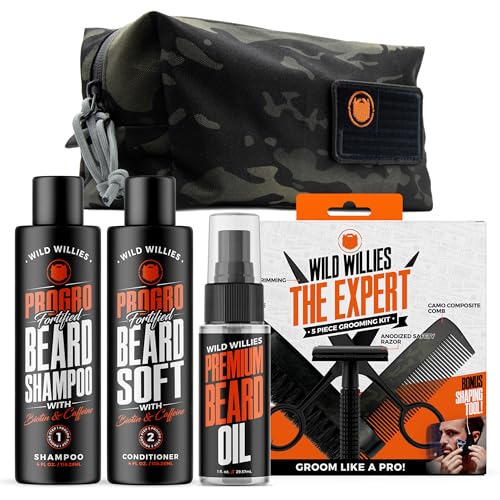 Wild Willies Complete Beard Grooming Kit for Men - Includes 5 Pie...