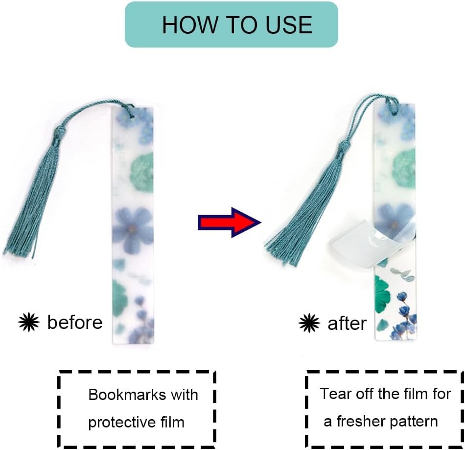 8 PCS Bookmarks Transparent Floral Bookmark Book Accessories Gifts for Teachers Friends Women Lovers - Image 4