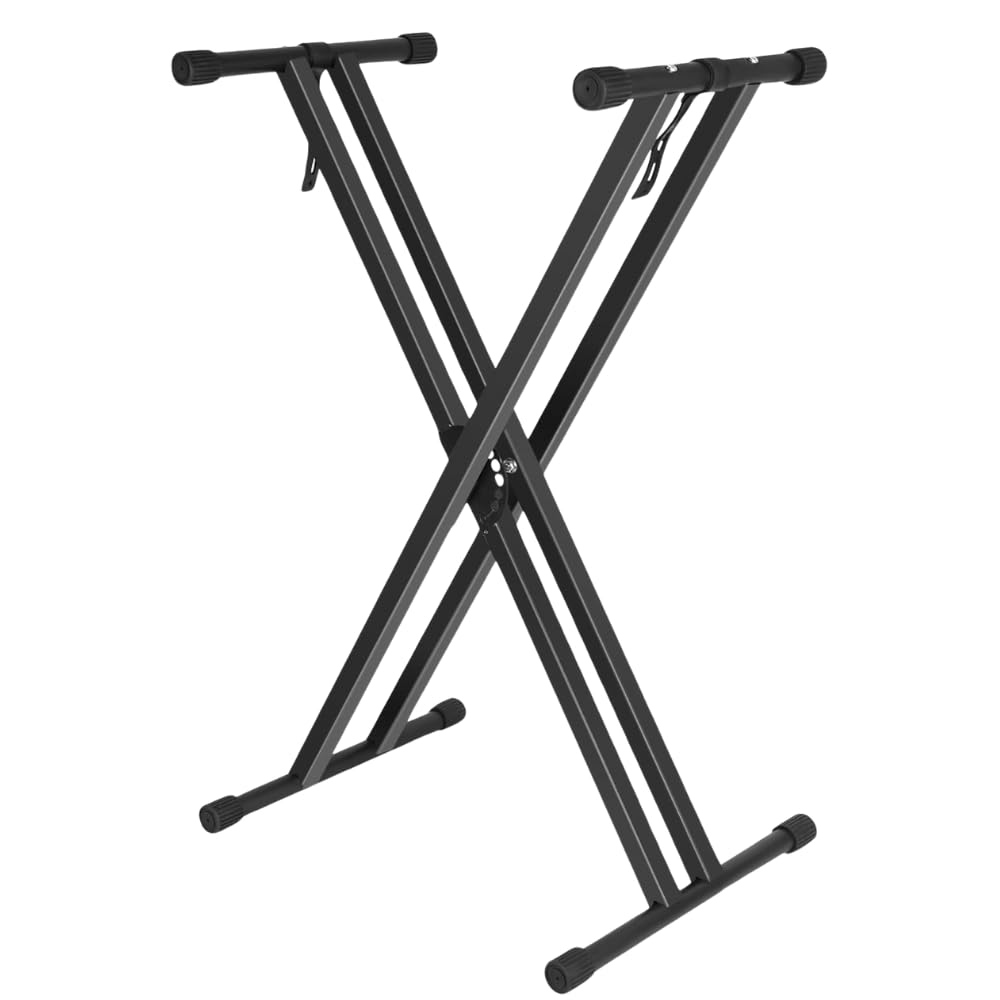 Kadence NK13 Touring Series 3kg Double-X Keyboard Stand | Heavy-Duty Frame & Secure Locking Clutch | Dual-Braced X Design | Ideal for Stage Performance | Matte Black Finish — Amazon image 2