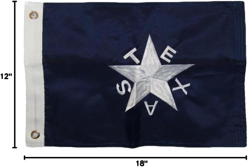 AES 12x18 Embroidered Sewn Texas Zavala Star 220D Nylon Flag 12"x18" Grommets Fade Resistant Double Stitched Premium Penant House Banner Grommets