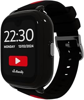 SaveFamily Iconic Plus 2. Reloj Inteligente para niños con GPS, Llamada, videollamada, IA, SOS... Whatsapp, Spotify, medidor de Temperatura, Correas Intercambiables. (Iconic Plus 2, Streamer)