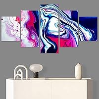 SIGNWIN 5 Panel Canvas Wall Art Abstract Closeup Digital Art Modern Artwork for Home Decorations Ready to Hang - 60