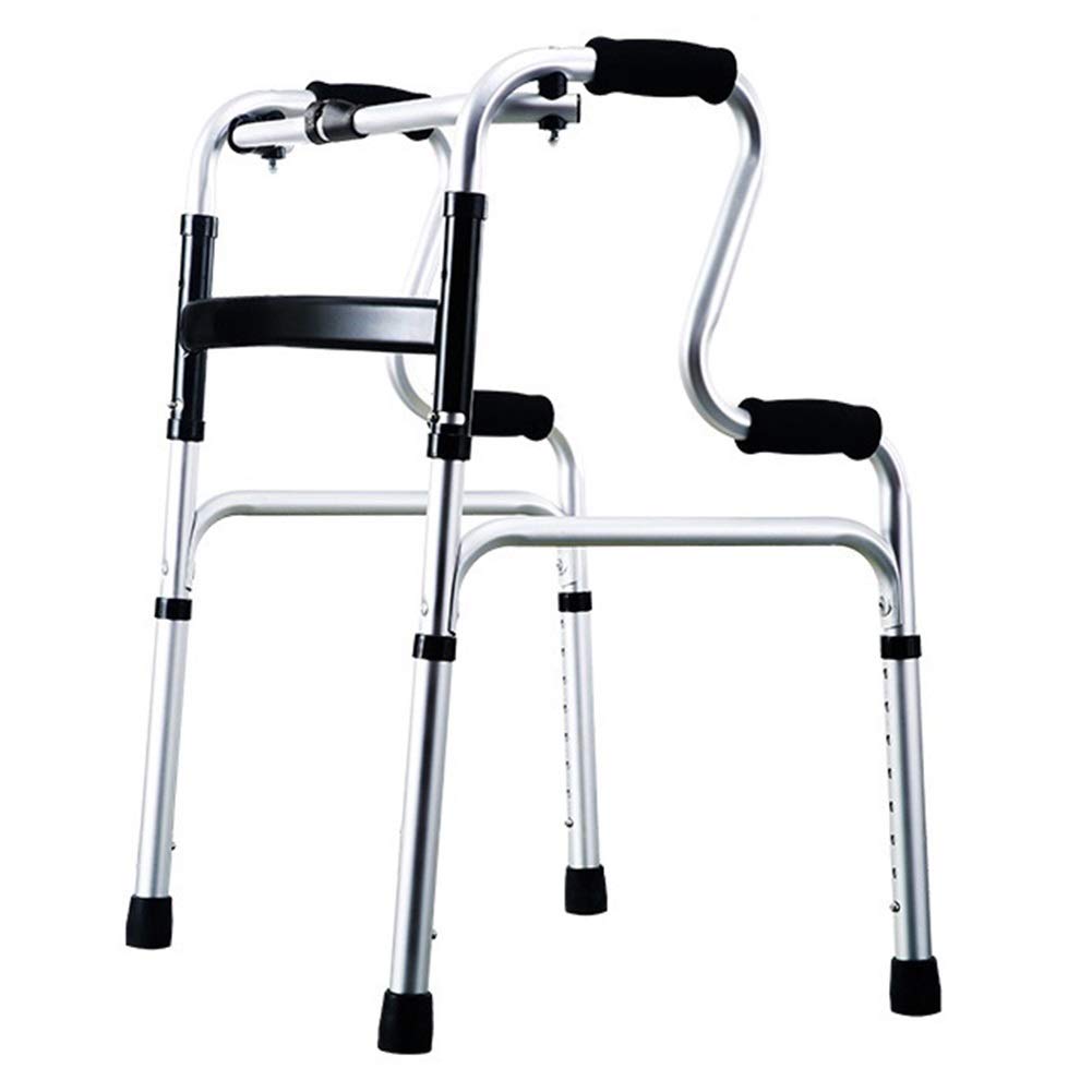 Andador para Personas Mayores, sin Ruedas, de Aluminio, portátil, Ajustable en Altura, Plegable, con Ruedas, para Personas Altas y Pesadas. ¡Es Muy Amable de tu Parte! Plateado.