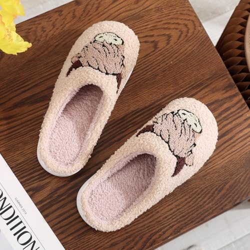 Image of Cute Animal Slippers for Women Man Cartoon Animal Slippers for Woman Fuzzy Memory Foam Winter Warm Fluffy Shoes