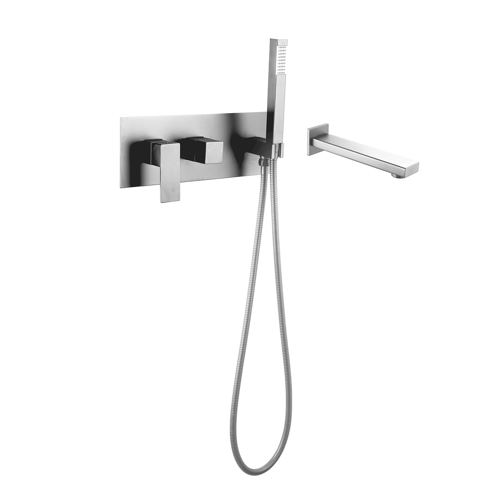 Mitigeur de douche encastré monocommande en acier inoxydable pour eau chaude et froide