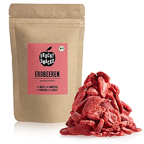 300g Bio Erdbeeren: Gefriergetrocknete Erdbeeren ohne Zucker Zusatz - Getrocknete Früchte ohne Zucker - Erdbeeren gefriergetrocknet - Früchte gefriergetrocknet - Gefriergetrocknete Früchte NutriPur Cover