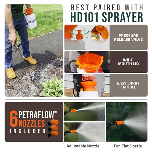 Image of PetraMax Lockscape Ready to Use Mulch Glue for Landscaping w /Sprayer 1 Gal | Ready to Spray Landscape Adhesive for Pine Straw, Wood Chips with Mulch Glue Sprayer - 100% Permeable, VOC-Free Mulch Anchor