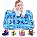 TINY SPLASH Inflatable Tummy Time Water Play Mat for Infants, Baby Sensory Activity Mat with Educational Design, Portable, Play Mat for Babies 3+ Months, Strengthen Your Baby's Muscles