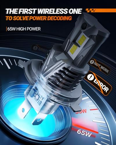 Image of SEALIGHT Brightest H4 /9003 Bulb 60000LM 130W, 2024 Version 60000Hrs Lifespan High Luminance H4 LED Fog Lights Non-polarity Cool White Plug and Play Powersports Accessory Lights, Pack of 2