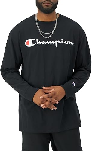 Miniatura 4 de Champion Camiseta para hombre, camiseta clásica de manga larga, cómoda, suave para hombre (regular o grande y alto)