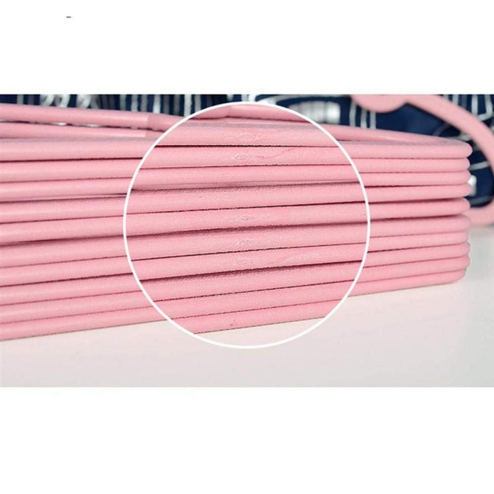 10 perchas duraderas con patrón de corazón para adultos y niños, perchas de ABS rosa, ideales para nización de ropa y soluciones de ahorro de espacio