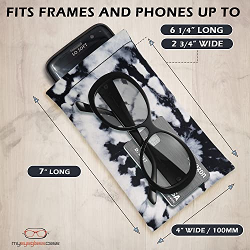 Image of Soft Sunglasses case | Large Glasses Case Holder - Eyeglass Pouch Squeeze Top | Glasses pouch Lightweight Extra Layers