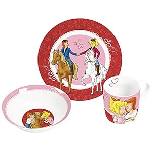 Kindergeschirr Bibi & Tina rot 3teilig Porzellan