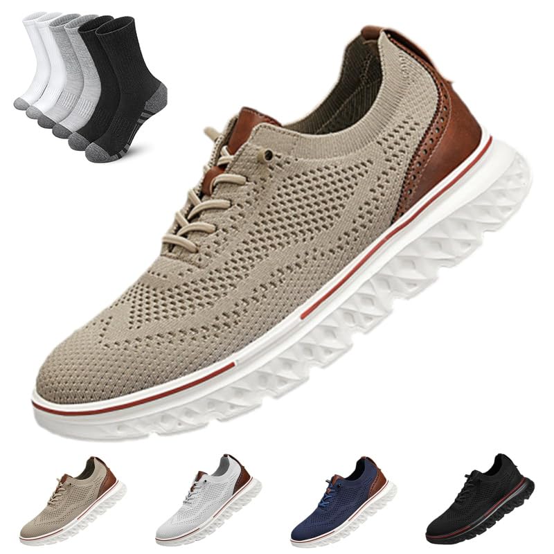 Comfofeet Men's Hands Free Slip-On Oxford Shoes, Reinforced Welt, Padded Collar, Memory Foam Insole & Comfortable Lining, All-Day Pain-Free Walking