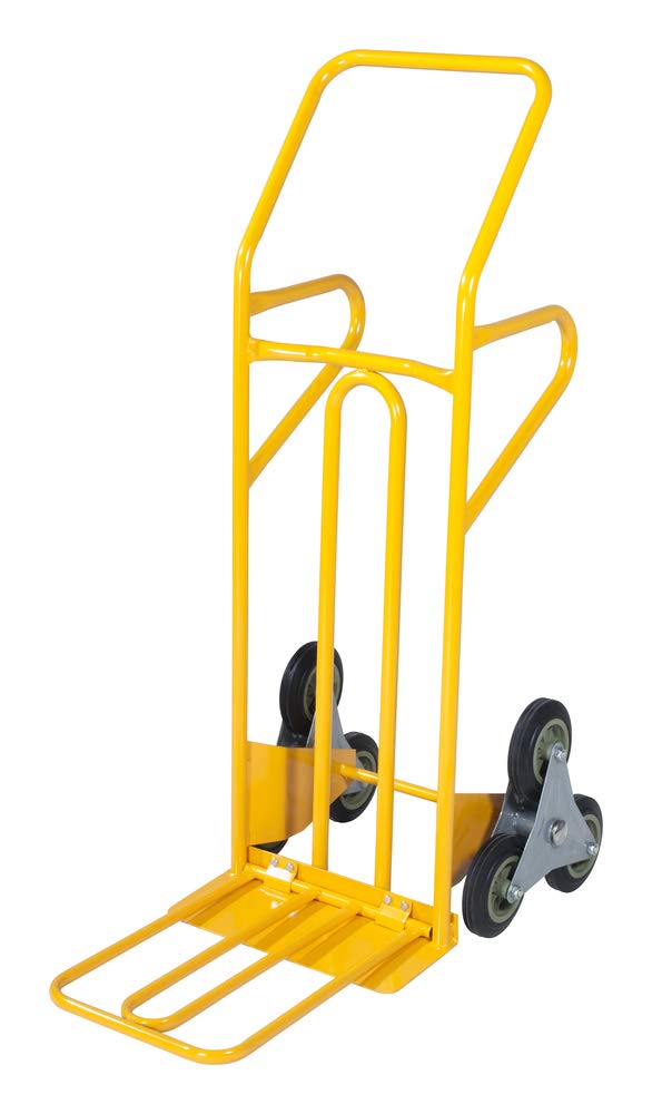 VERDELOOK Carrello portatutto sali scendi a Tre Ruote, Portata 250 kg, 88x42,5xh127 cm, Giallo