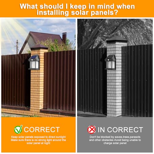 Joomer Solar Wall Lights Outdoor 2PACK,Solar Wall Lantern with 3 Modes & Motion Sensor,Dusk to Dawn Porch Lights Fixture,Waterproof Exterior... - Image 4