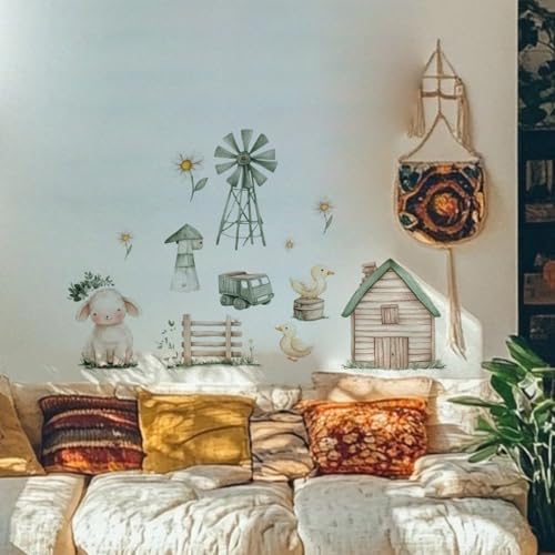 Sticker mural bâtiment vert repositionnable pour décoration murale DIY - 4