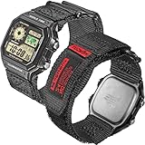 18mmカシオ用交換バンド マジックテープクイックリリースバンド F-91W F-94W F-105W F-84W AEQ-110W AQ-S810W AQ-S800W SGW-400H SGW-500H MRW-200Hなど対応 (ブラック）