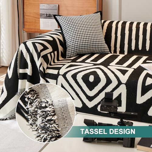 VanderHOME Multifunctional Chenille Tassels Sofa Throw Blankets,Throws for Sofa Blanket Bed Throw for Bedroom Couch, Travel - Image 3