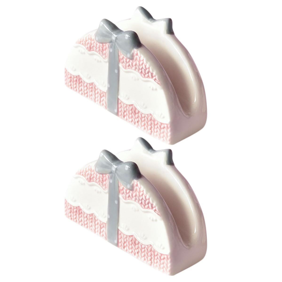 Servilleteros de Cerámica Rosa para Decoración de Mesa Elegante