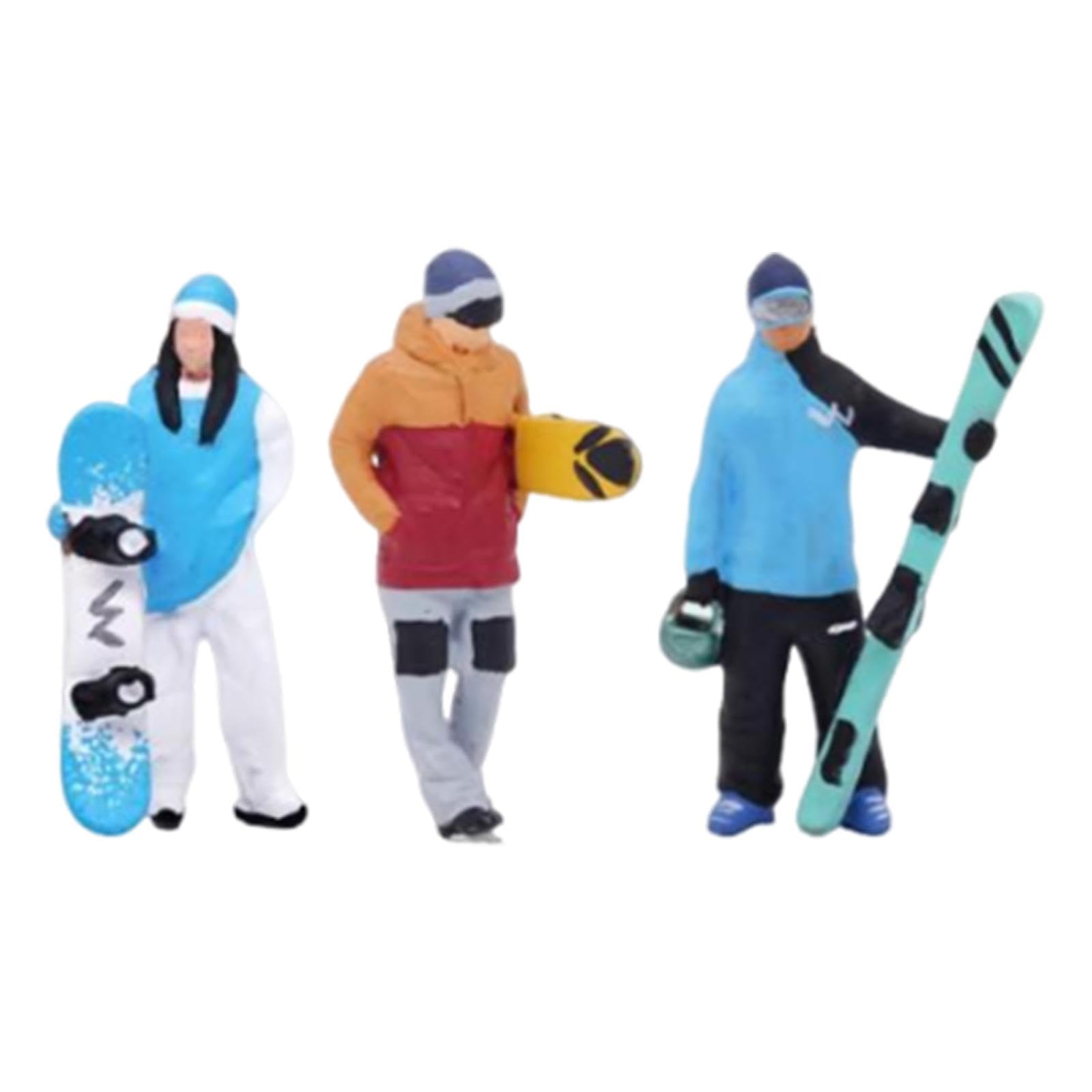 3X 1/64 Scale Snowboarding Figure for Fariy Garden Model Trains Railway Sets-image-31