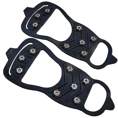 Hqkfuybl Anti Slip Footwear Over Shoes Covers Crampon Anti-Skid Ice 8-Tooth Traction Cleats ​Spikes