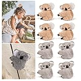 Koala Stuffed Animal Clips, 8 Pcs Small Stuffed Koala Clip for Women Hair Claw, Koala Pencil Hugger for Girls Kids (Brown and Grey)