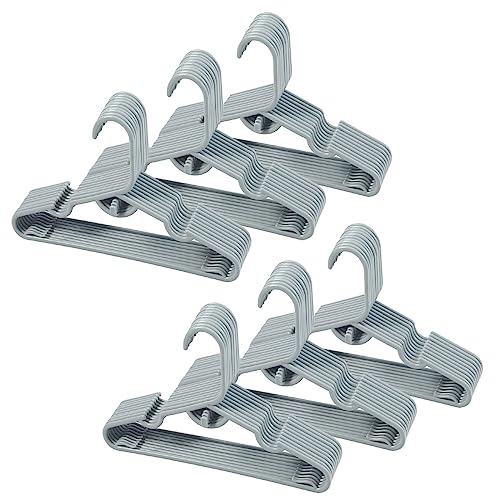 Image of 60pcs Grey Baby Nursery Closet Hangers,Non-Slip Laundry Infant Pant Hanger for Newborn Clothes,Stackable Hangers,Save Space Ultra-Thin Child Coat Hanger for Girl Boy Toddler Kids
