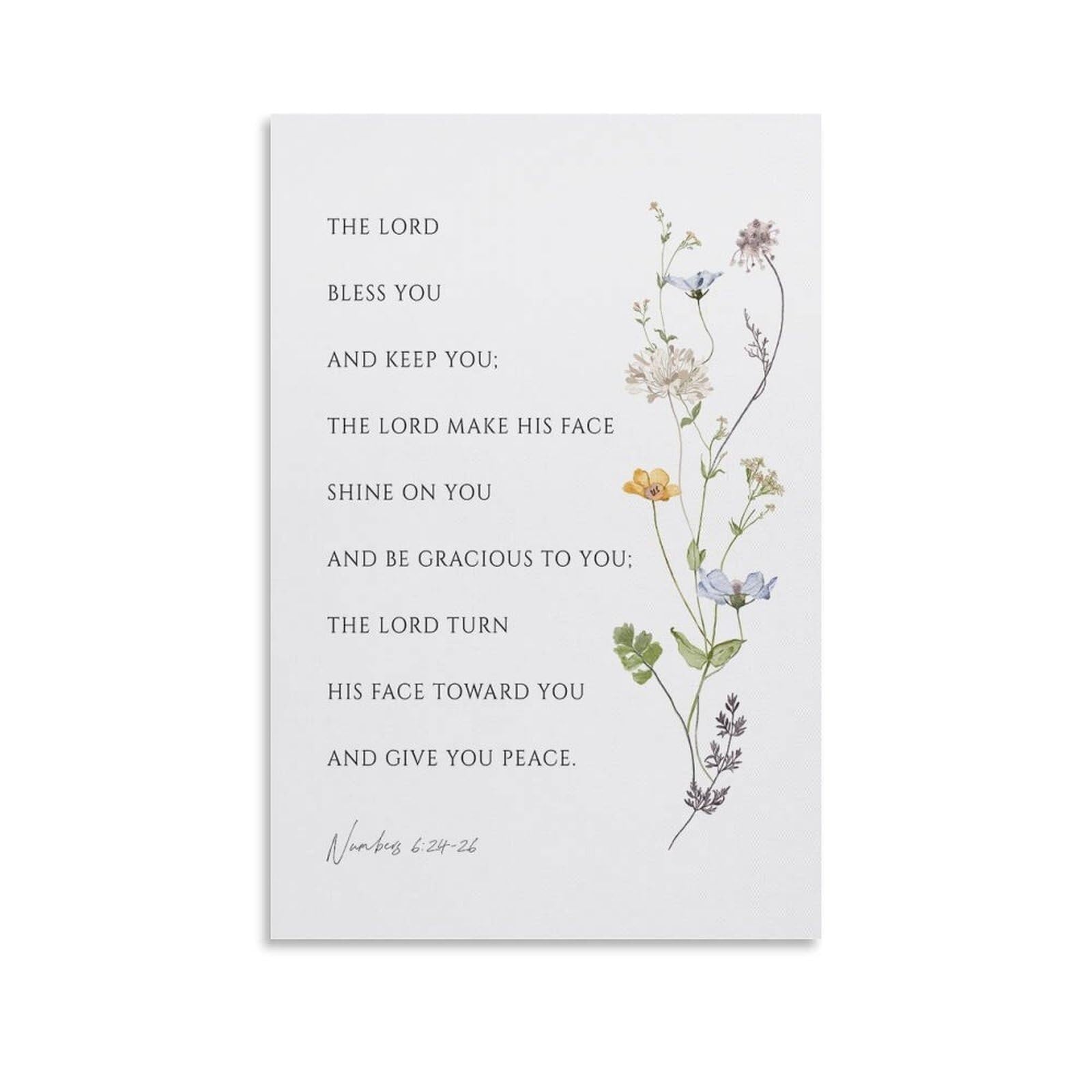 KCDFDVJFBM Christian Scripture Blessing Print Inspirational Religious Wall-Art Bible Verse Decor for Home Church Prayer Room(Framed,08x12inch(20x30cm))