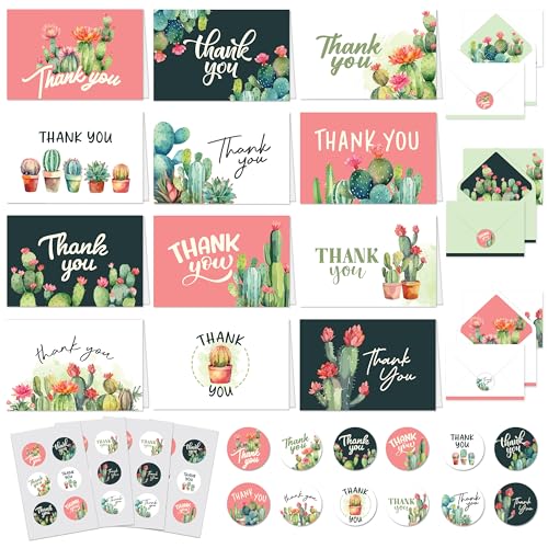 Cartes de cactus avec enveloppes pour partager vos plus doux mercis