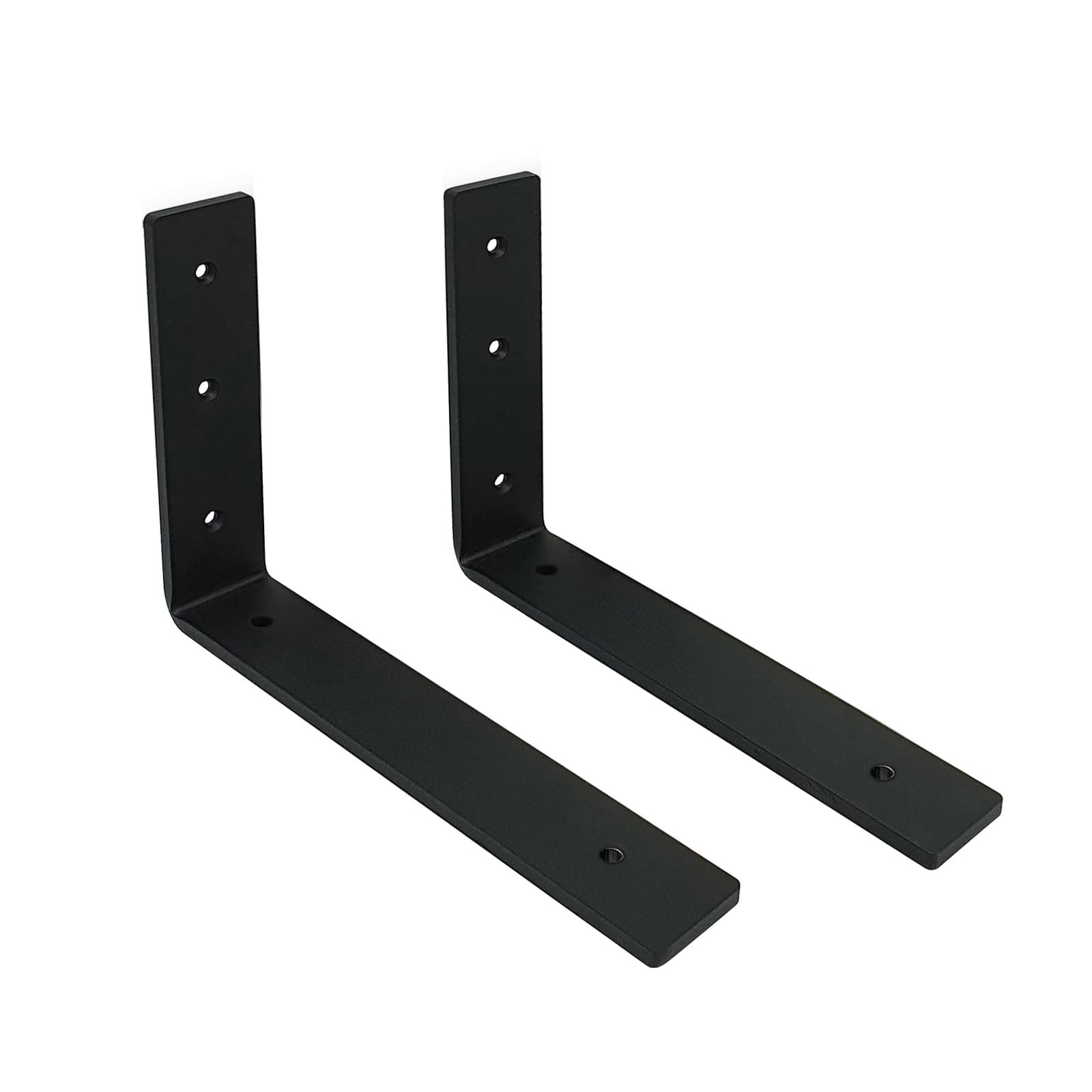 MLOQI 2 Piezas Escuadras para Estanterias, Soportes para Estantes, Escuadras Metalicas de L, Grueso de 5 mm con Tornillos Capacidad de Carga 50 kg (25 cm)