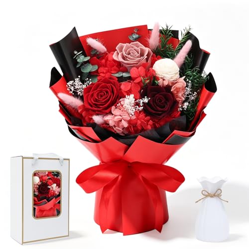 Bouquet de Rosas Preservadas con Flores Eternas