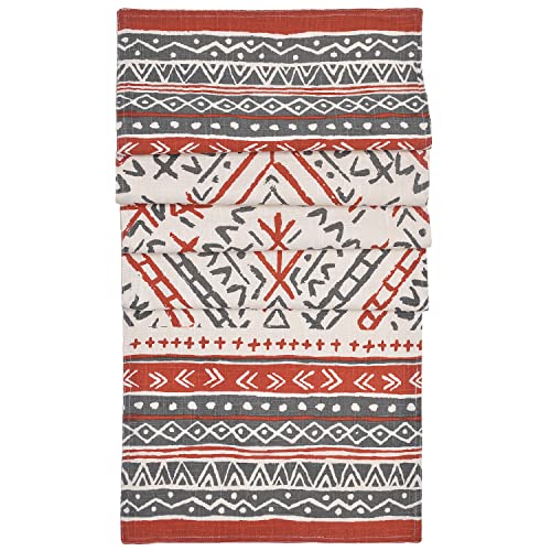 Image of Blanc 9 Katti Batti 100% Home & Kitchen Pure Cotton Multicoloured 4 /6 Seater Table Runner|(33x182) cm