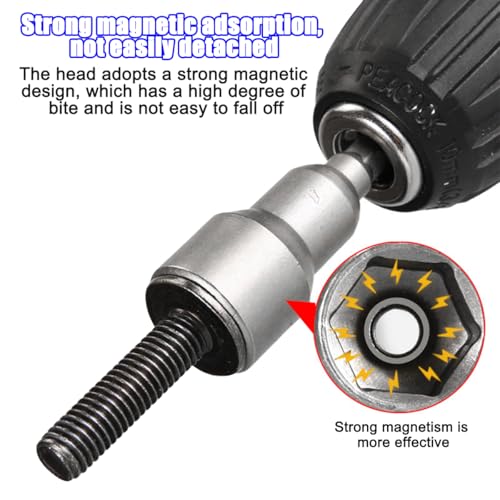 Image of 2PCS RV Leveling Scissor Jacks Socket, Magnetic Camper Jacks Socket Drill Adapter for 3 /4 inch 19mm Hex Drive Jacks, Power Quick Connect 1 /4 Hex Shank Nut Driver Bit Set, Universal Fit