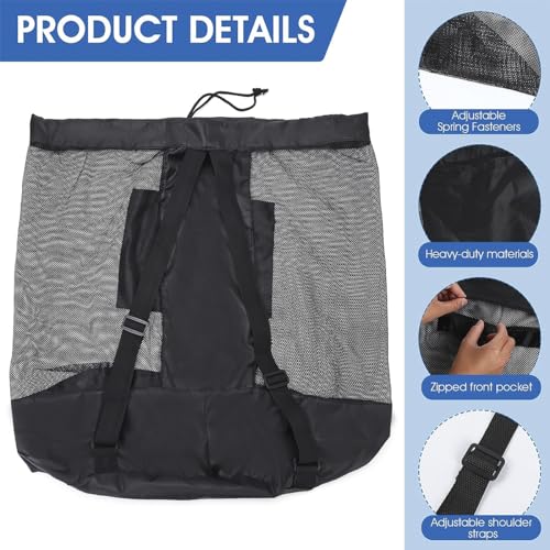 Bolsa de malla para balón de fútbol con cordón resistente y gran capacidad para equipos 3