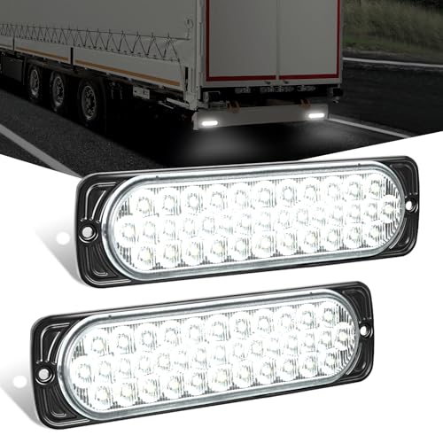 Nilight 7.5 Inch Aluminum Housing Tail Light 2 PCS 36 LED White Back Up Reverse Marker Lights Surface Mount IP67 Waterproof for 10-30V RV Camper Trailer Truck Bus Boat