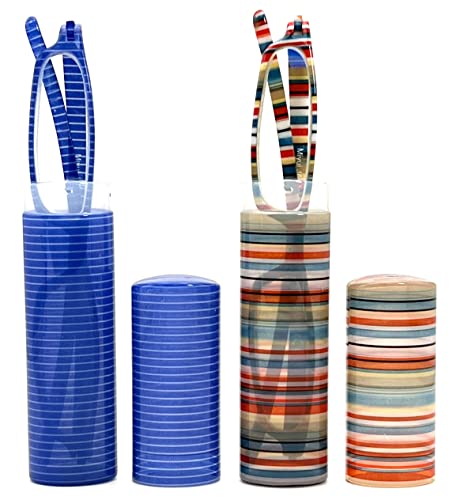 MIYUI JAPAN 2 Pack Blue Light Blocking Slim Reading Glasses Small Tube Readers Lightweight Portable Reading Glasses Men Women 1.75