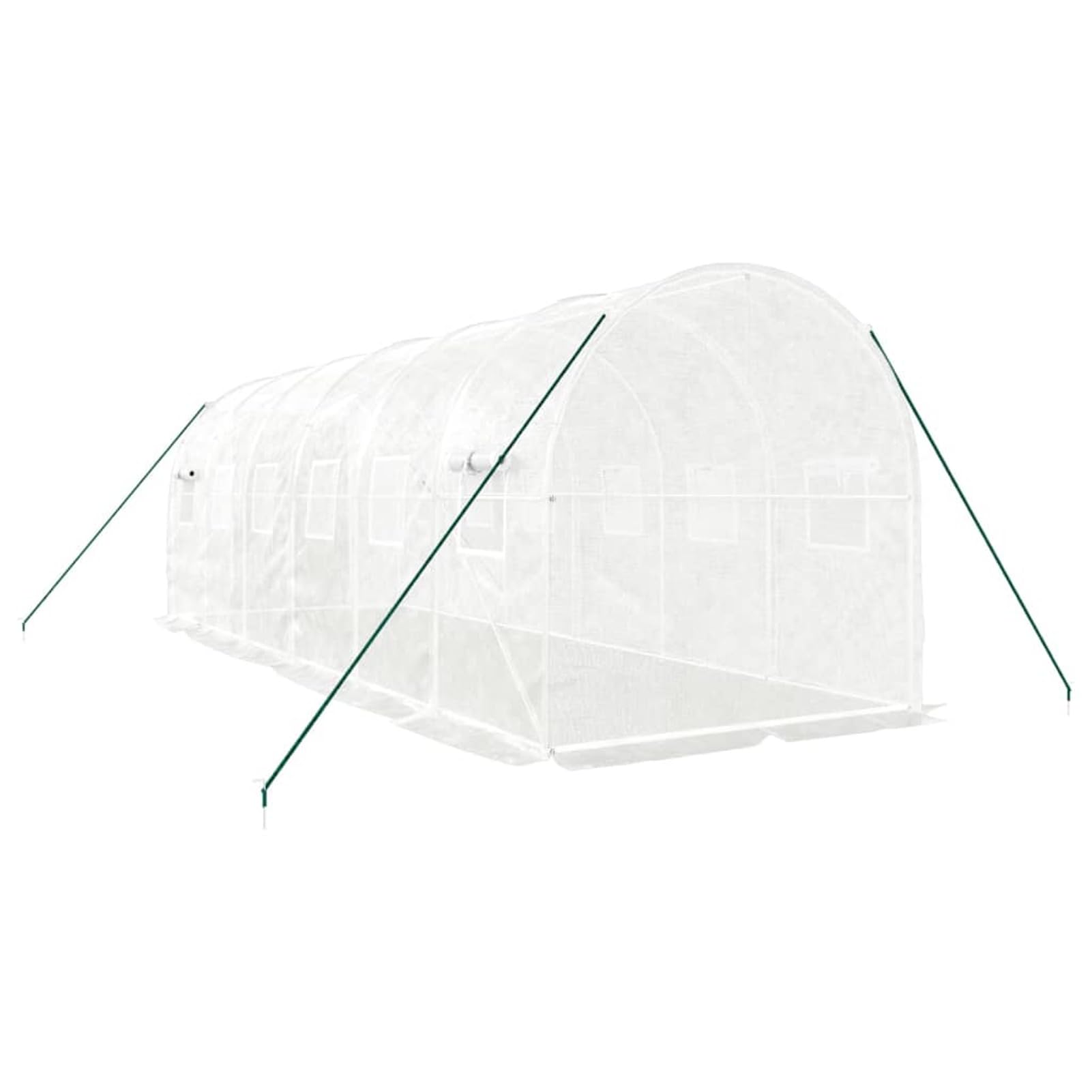 Homgoday Szklarnia z białą stalową ramą 12 m² 6 x 2 m x 2 m, dekoracja, szklarnia ogrodowa szklarnia ogrodowa szklarnia balkonowa szklarnia do ogrodu szklarnia do roślin