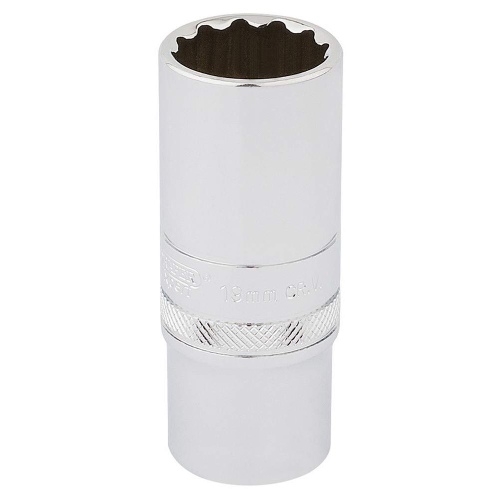 Draper 33036 Metric 3/8-Inch Square Drive Hi-Torq 12-Point Deep 19 mm Socket