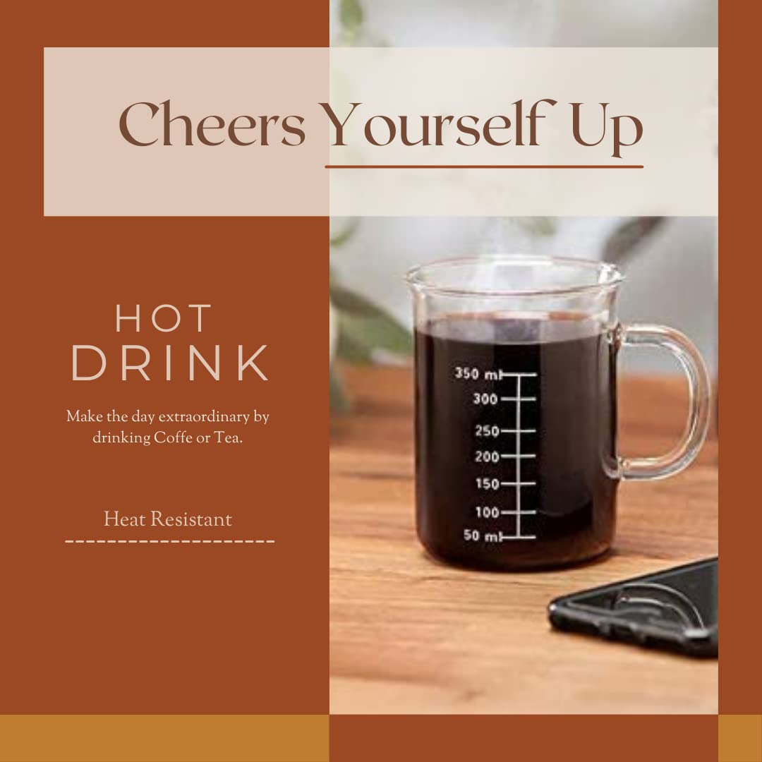 Novelty Laboratory Beaker Mug 14 Ounces (425 ml) - Made from Heat Resistant Borosilicate Glass - Accurate Measurement Markings on Side - Microwave Safe - Perfect for a Coffee, Tea & Science Lover - Image 4