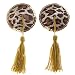 Ayliss Womens Sexy Round Leopard/Luminous Gilt-edged Tassel Nipple Cover Pasties