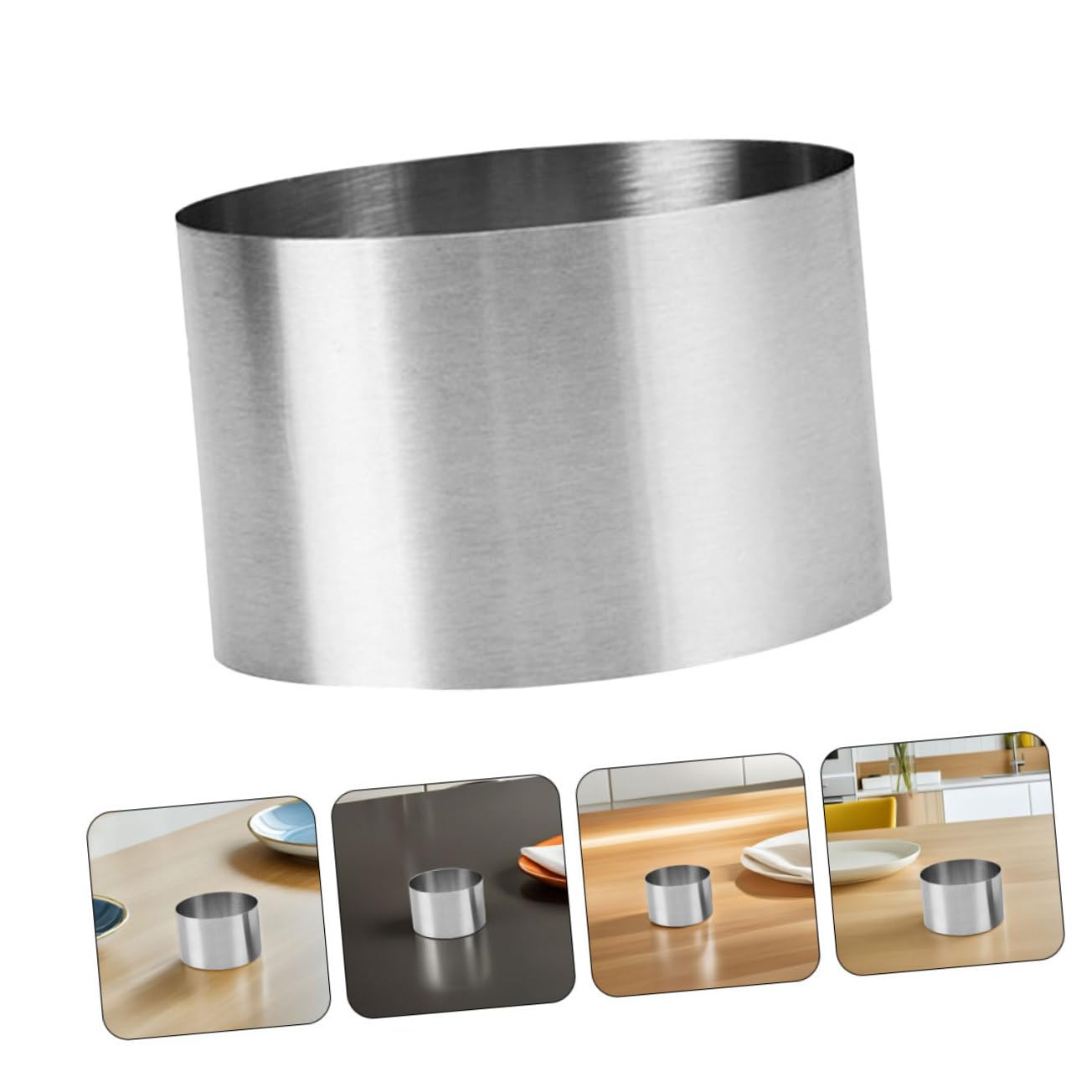 Juego de 8 Aros de Acero Inoxidable para Hornear Pasteles, Tartas y Mousse Diseño Redondo Bordes Lisos, Resistencia al Calor, Fácil Limpieza, Adecuado para Repostería Casera