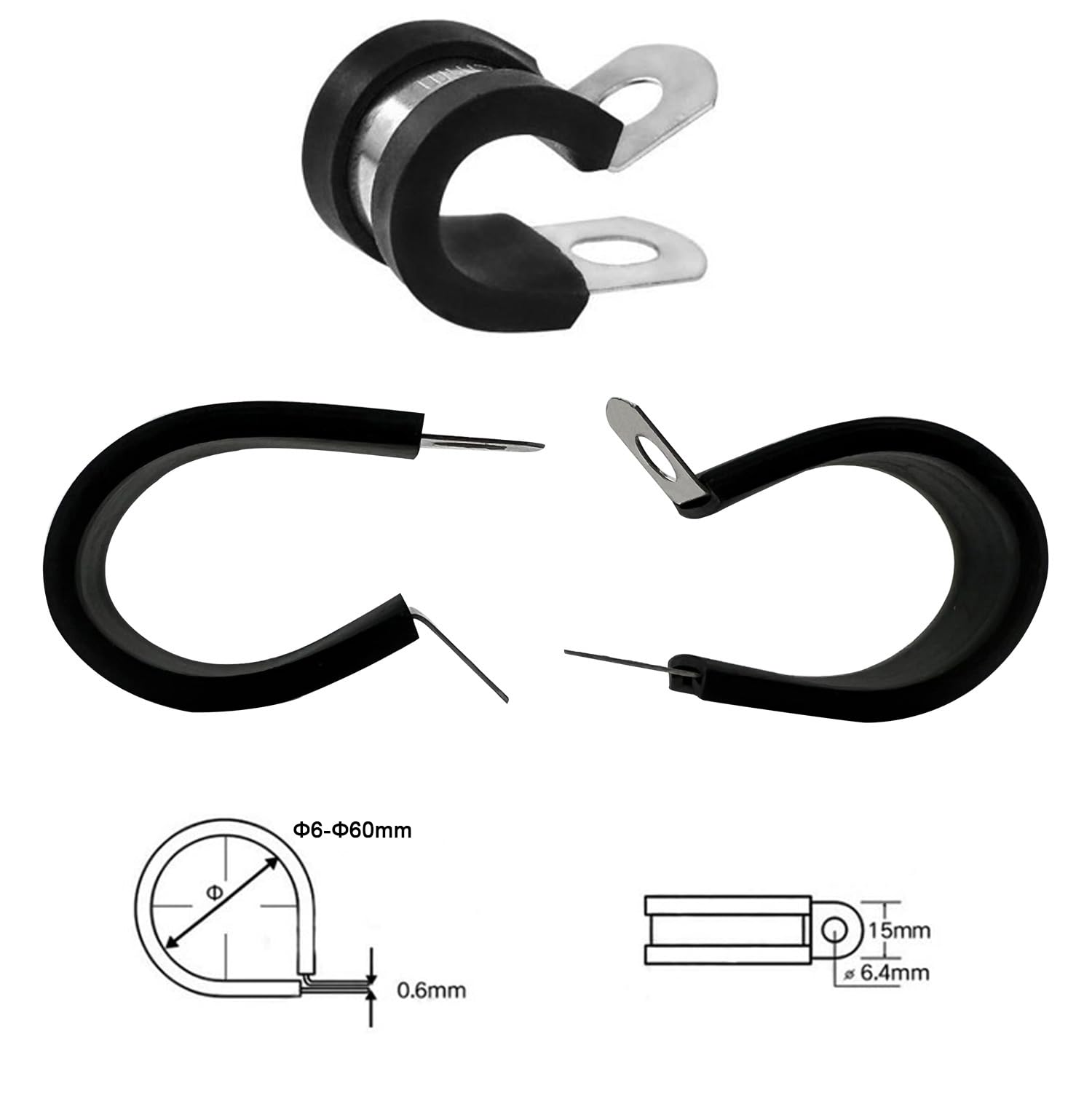 Kabelclip rond 8-10 mm grijs, 120 stuks kopen