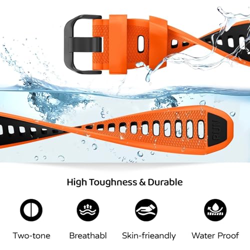 Bracelet de montre 22mm Garmin Forerunner 255 silicone étanche noir sport - 3