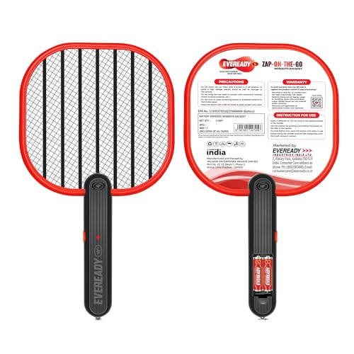 Image of Eveready Zap-On-The-Go Mosquito Racquet, 12 Months Warranty, Battery Operated, Free 2xAA Eveready Batteries, Portable & Travel-Friendly, Shockproof Design