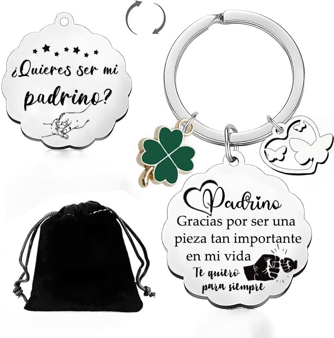 XQXQXZ Presente padrinho porta-chaves padrinho presentes homem porta-chaves presente padrinho abre-garrafas presente personalizado e divertido presente de Natal, presentes de aniversário presente de