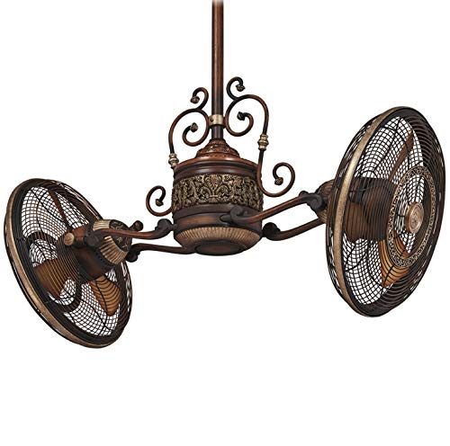 Minka-Aire F502-Bcw Traditional Gyro 42 Inch Twin Head Ceiling Fan In Belcaro Walnut Finish #TOP1