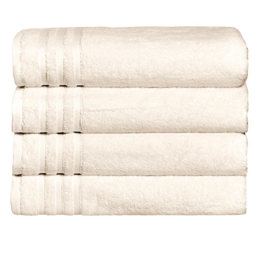 Texmpire Luxury Bath Towels, 4 Piece Extra Large Bath Towel Set (30x58 Inches), 100% Organic Turkish Cotton, Highly Absorbent, Quick Dry, and Plush