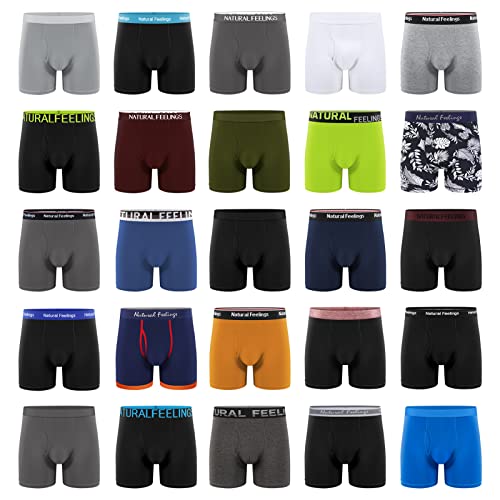 Image of Natural Feelings Boxer Briefs Mens Underwear Men Pack Soft Cotton Open Fly Underwear